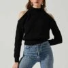 Tori Pearl Embellished Cold Shoulder Sweater