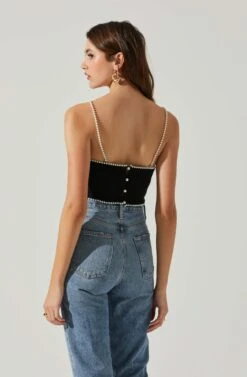 Kira Pearl Embellished Sweater Top 19 Kira Pearl Embellished Sweater Top -Astr The Label Shop ACT17886 BLACK 5