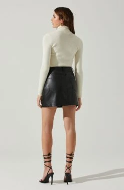 Izabella Turtleneck Cutout Sweater 18 Izabella Turtleneck Cutout Sweater -Astr The Label Shop ACT17888 WHITE 6