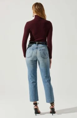 Izabella Turtleneck Cutout Sweater 24 Izabella Turtleneck Cutout Sweater -Astr The Label Shop ACT17888 WINE 5