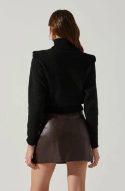 Daleyza Padded Shoulder Turtleneck Sweater -Astr The Label Shop ACT17899 BLACK 5
