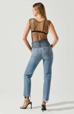 Julane Rhinestone Mesh Top 12 Julane Rhinestone Mesh Top -Astr The Label Shop ACT17938 BLACKSILVER 6