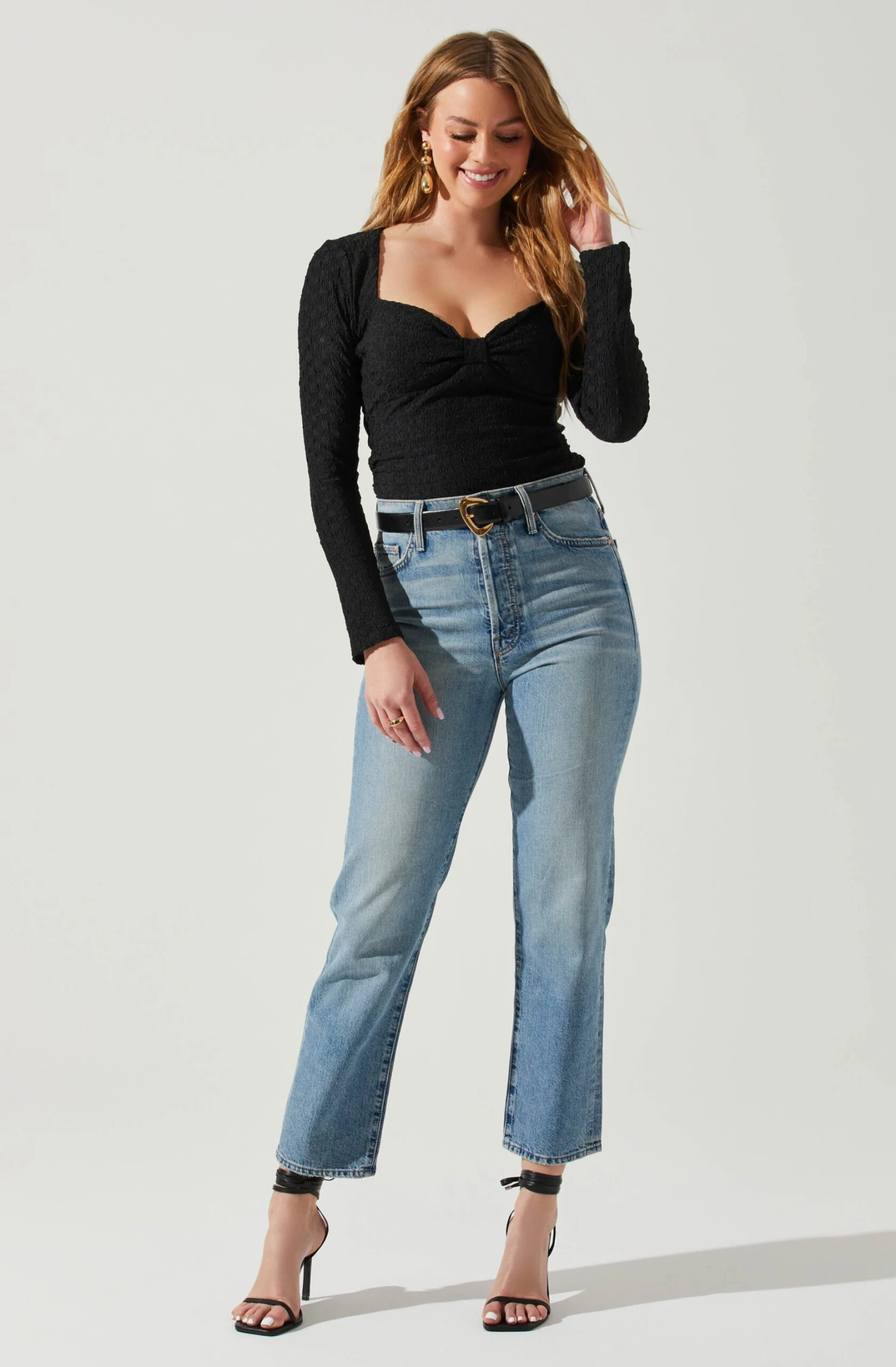 Ren Textured Sweetheart Long Sleeve Top 6 Ren Textured Sweetheart Long Sleeve Top - Image 4