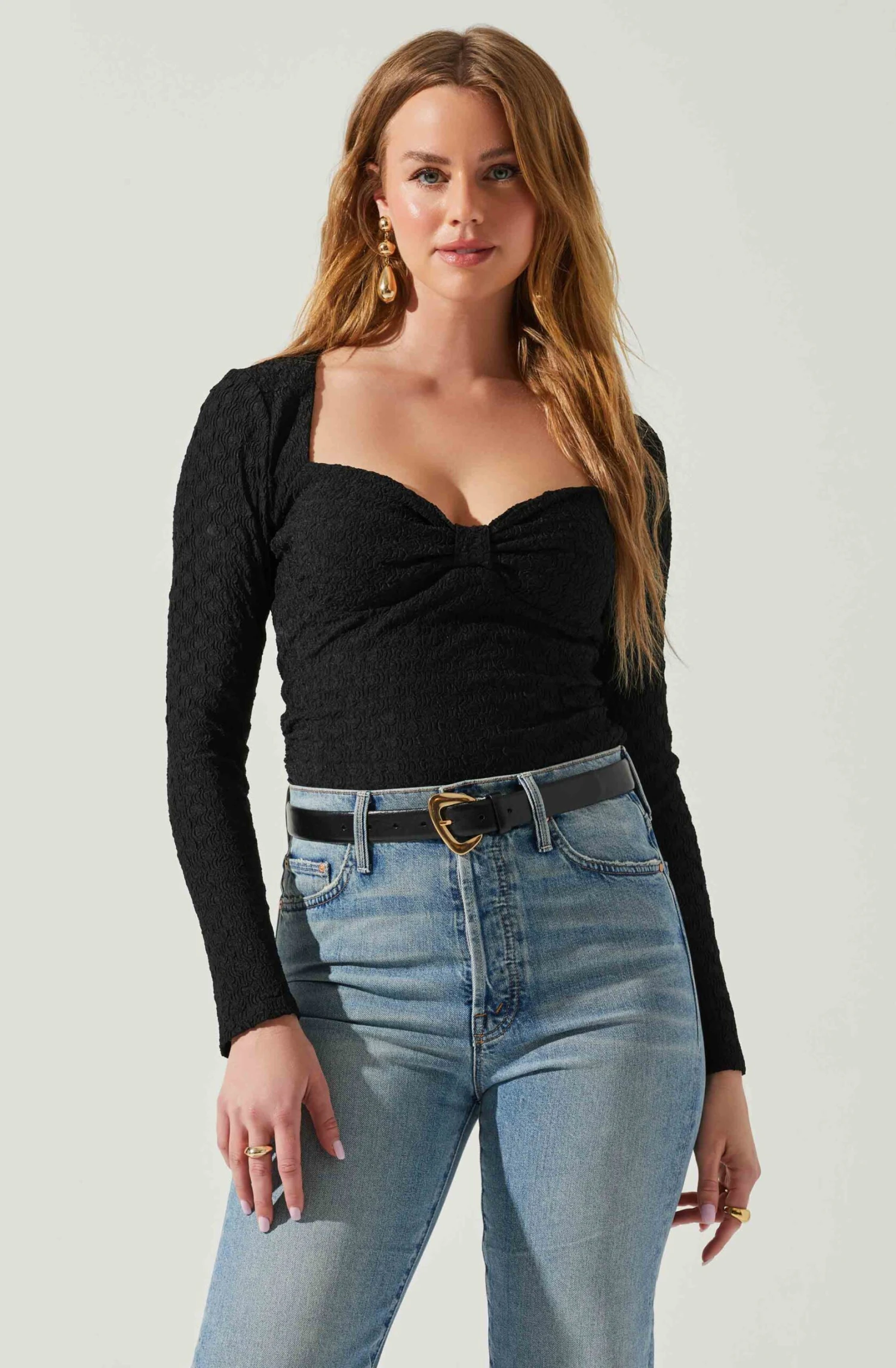 Ren Textured Sweetheart Long Sleeve Top 5 Ren Textured Sweetheart Long Sleeve Top - Image 3