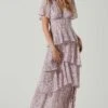 Tayla Floral Tiered Midi Dress 1 Tayla Floral Tiered Midi Dress -Astr The Label Shop ADR100686B PINKLAVENDERFLORAL 2