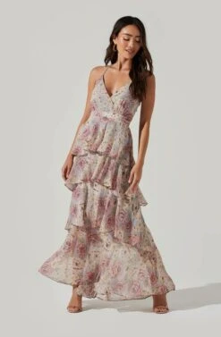 Rosana Floral Tiered Ruffle Maxi Dress -Astr The Label Shop ADR100691 BLUENATURALFLORAL 3 3052577b 9e80 4335 b180 f15f2d78f525
