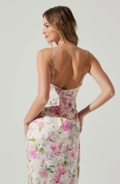 Giselle Floral Twist Front Midi Dress -Astr The Label Shop ADR101136 PINKGREENFLORAL 5