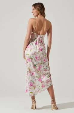 Giselle Floral Twist Front Midi Dress -Astr The Label Shop ADR101136 PINKGREENFLORAL 6