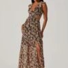 Floral Ruffle Cutout Maxi Dress 1 Floral Ruffle Cutout Maxi Dress -Astr The Label Shop ADR101396 BLACKMULTIFLORAL 1