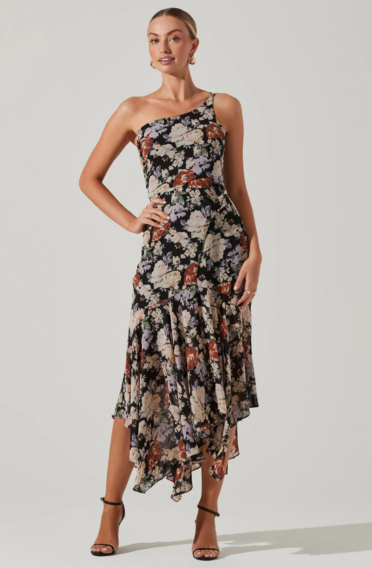 Emmylou Floral One Shoulder Midi Dress 11 Emmylou Floral One Shoulder Midi Dress - Image 9