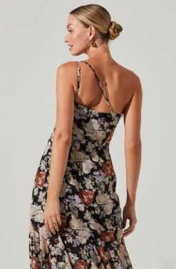 Emmylou Floral One Shoulder Midi Dress 22 Emmylou Floral One Shoulder Midi Dress -Astr The Label Shop ADR101528 BLACKFLORAL 4