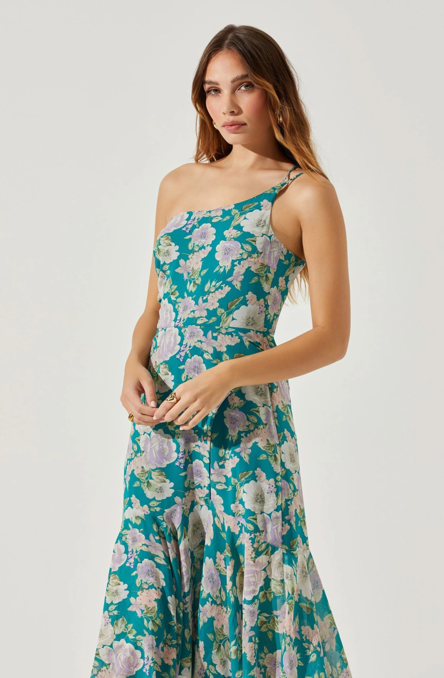 Emmylou Floral One Shoulder Midi Dress 4 Emmylou Floral One Shoulder Midi Dress - Image 2