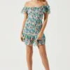 Flutter Sleeve Smocked Mini Dress -Astr The Label Shop ADR101648 BLUEPINKMULTI 2