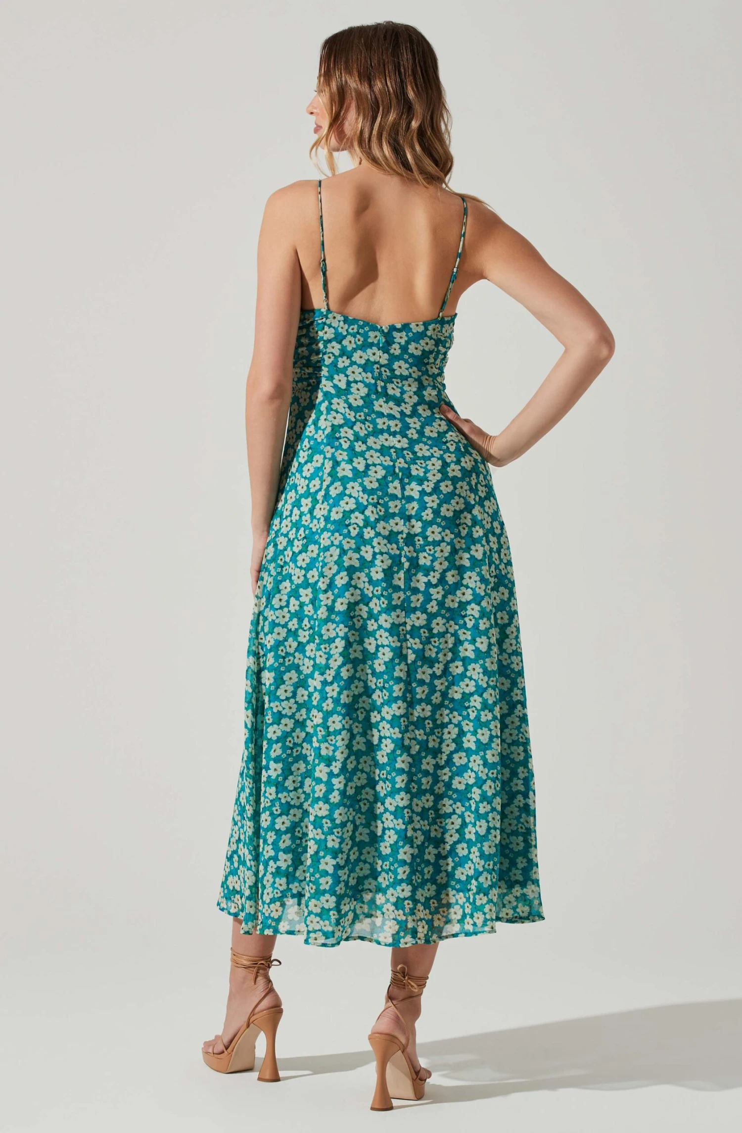 Floral Ruched Bust Midi Dress 8 Floral Ruched Bust Midi Dress - Image 6