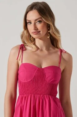 Tiered Smocked Midi Dress 23 Tiered Smocked Midi Dress -Astr The Label Shop ADR101693 FUCHSIA 4