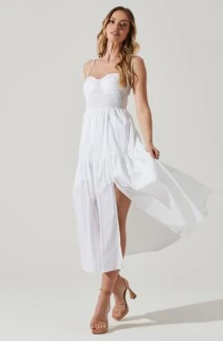 Tiered Smocked Midi Dress 34 Tiered Smocked Midi Dress -Astr The Label Shop ADR101693 WHITE 2