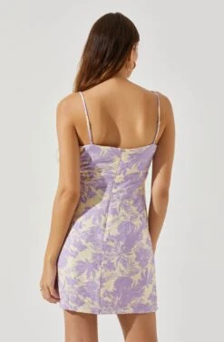 Keyhole Wrap Floral Mini Dress -Astr The Label Shop ADR101709 LAVENDERFLORAL 5