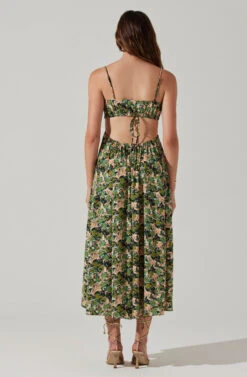 Open Back Floral Midi Dress -Astr The Label Shop ADR101751 GREENORANGEFLORAL 5