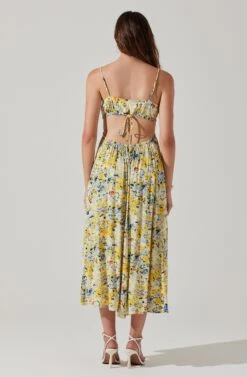 Open Back Floral Midi Dress -Astr The Label Shop ADR101751 YELLOWBLUEABSTRACT 5