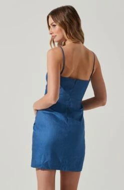 Side Ruched Mini Dress 18 Side Ruched Mini Dress -Astr The Label Shop ADR101762 INDIGO 5