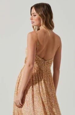 Floral Pleated Midi Dress 24 Floral Pleated Midi Dress -Astr The Label Shop ADR101774 YELLOWPINKFLORAL 5