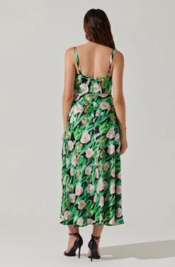 Satin Corset Floral Maxi Dress -Astr The Label Shop ADR101783 PINKGREENFLORAL 5