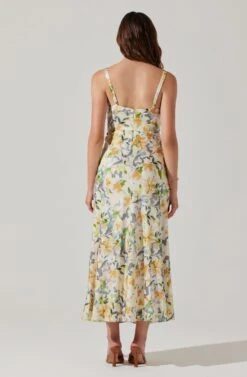 Satin Corset Floral Maxi Dress -Astr The Label Shop ADR101783 YELLOWCREAMFLORAL 6