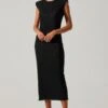 Plisse Straight Neck Midi Dress 1 Plisse Straight Neck Midi Dress -Astr The Label Shop ADR101830 BLACK 2