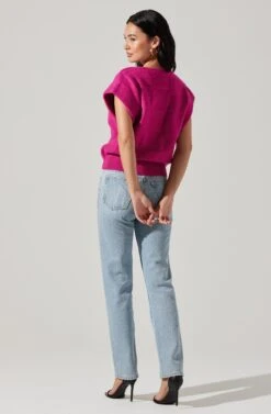 Checkered Sweater Vest 24 Checkered Sweater Vest -Astr The Label Shop ALT16416 CI FUCHSIA 5
