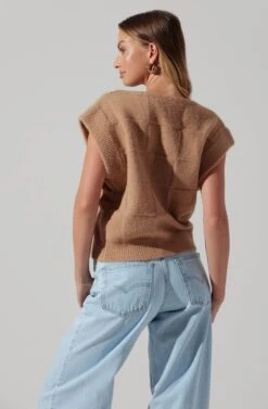 Checkered Sweater Vest 19 Checkered Sweater Vest -Astr The Label Shop ALT16416 CI TAUPE 6