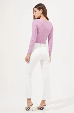 Lottie Pearl Button Cardigan -Astr The Label Shop AMB WS 176 ORCHID 5