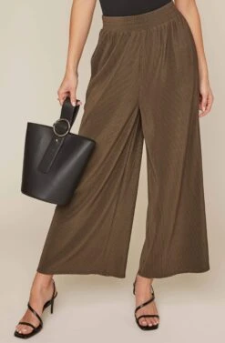 Pleated Wide Leg Pant -Astr The Label Shop AP7071 OLIVE 4A
