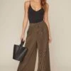 Pleated Wide Leg Pant -Astr The Label Shop AP7071 OLIVE 4BA