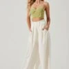 Pleated Front Wide Leg Trouser