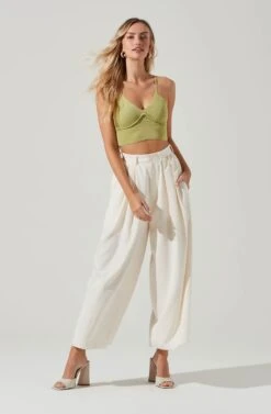 Pleated Front Wide Leg Trouser -Astr The Label Shop AP7224 CREAM 1196