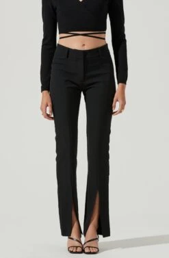 Slit Front Pant -Astr The Label Shop AP7227 BLACK 2