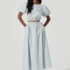 Poplin Midi Skirt 1 Poplin Midi Skirt -Astr The Label Shop AS9098 DUSTYBLUE 1