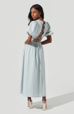 Poplin Midi Skirt -Astr The Label Shop AS9098 DUSTYBLUE 4