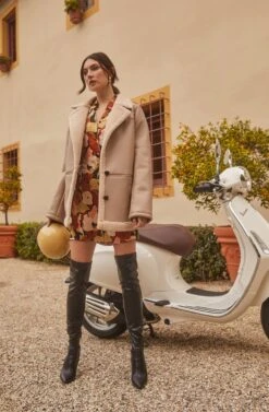 Francine Faux Leather Shearling Jacket -Astr The Label Shop ASTR FALL22 PT2 0343