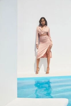 Perry Ruched Side Slit Midi Skirt -Astr The Label Shop ASTR SPR22 PT1 34262