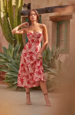Josiane Floral Sweetheart Midi Dress -Astr The Label Shop ASTR SUMMER23 1605 fdc4cf85 7094 439d 9c93 fd1088e49d4d