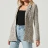 Tweed Oversized Blazer 1 Tweed Oversized Blazer -Astr The Label Shop AT12897 CREAM BLACK 4