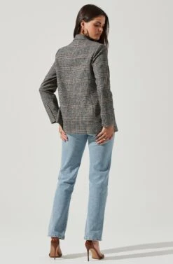 Double Breasted Blazer -Astr The Label Shop AT13579 BLACK WHITE 3