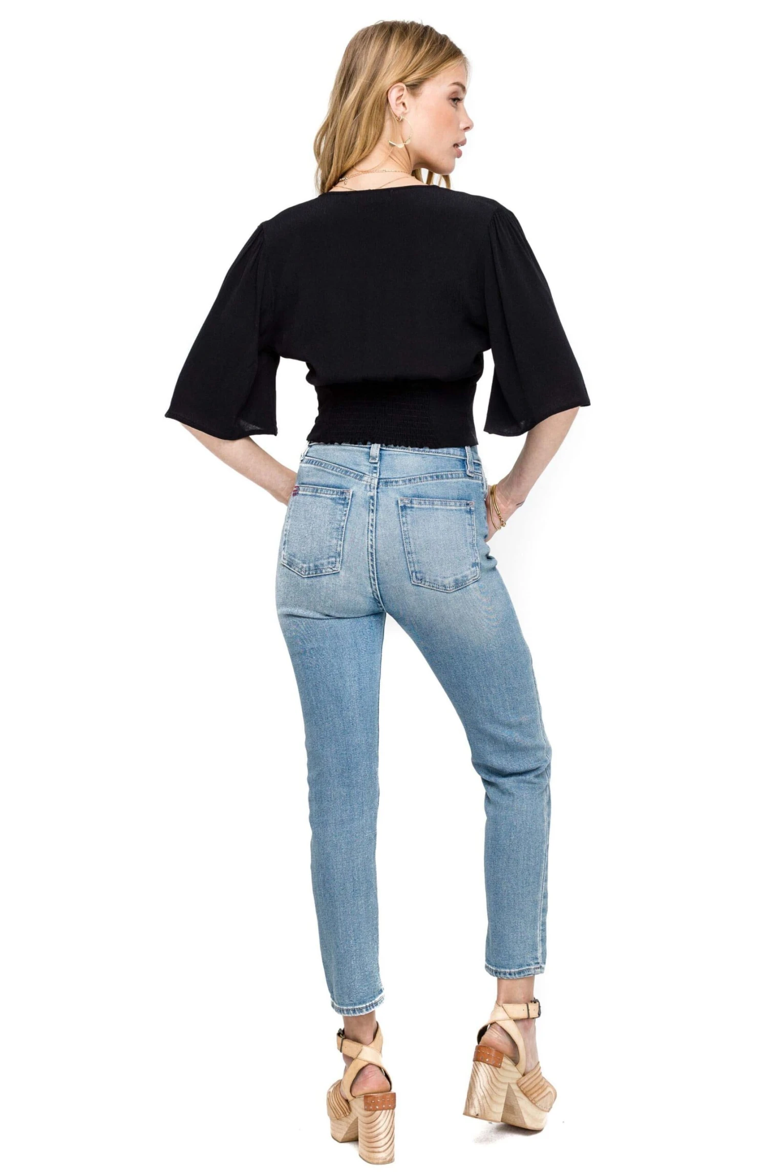 Flared Sleeve Banded Crop Top 6 Flared Sleeve Banded Crop Top - Image 4