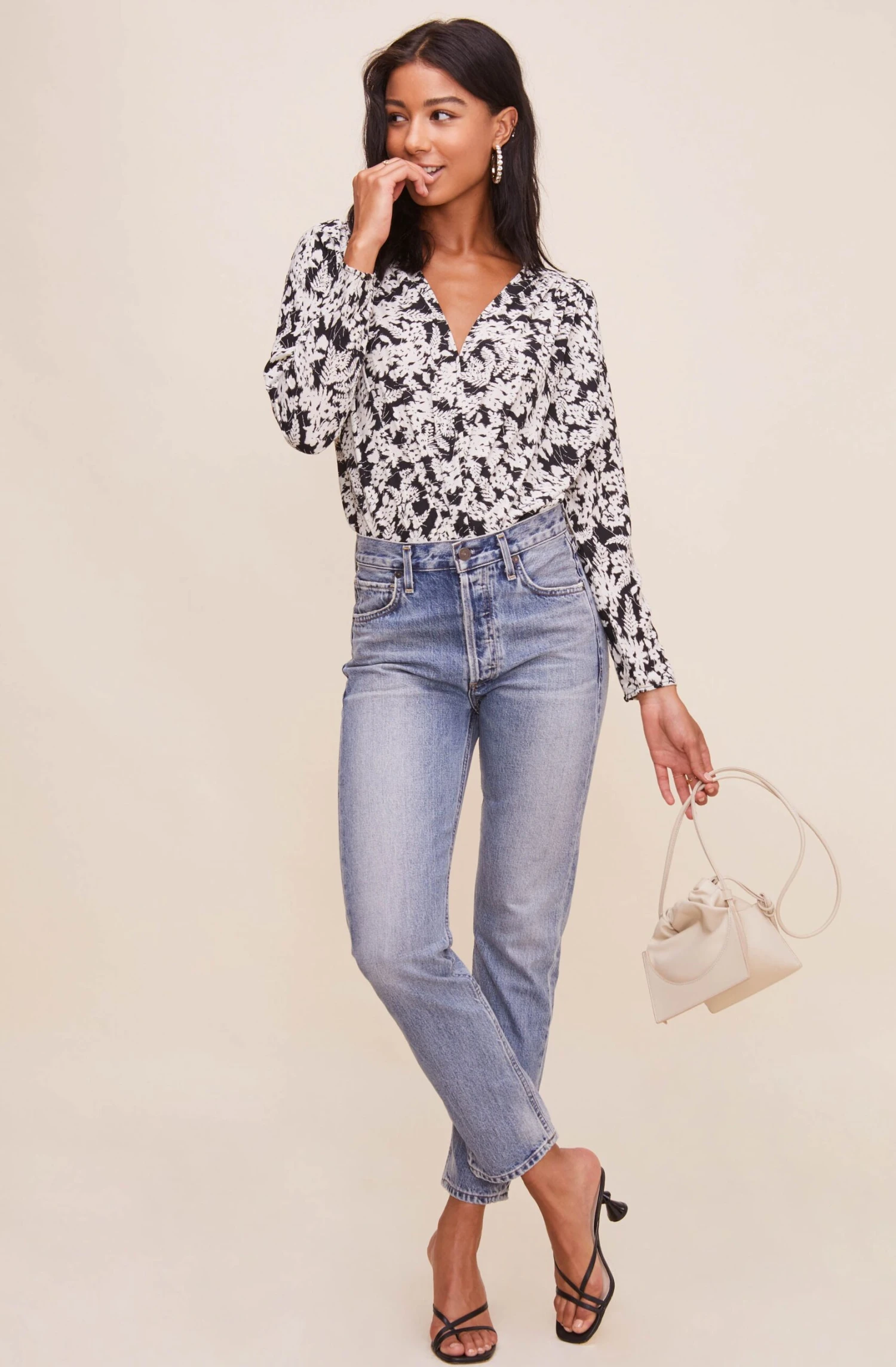 Drape Front Long Sleeve Bodysuit 5 Drape Front Long Sleeve Bodysuit - Image 3