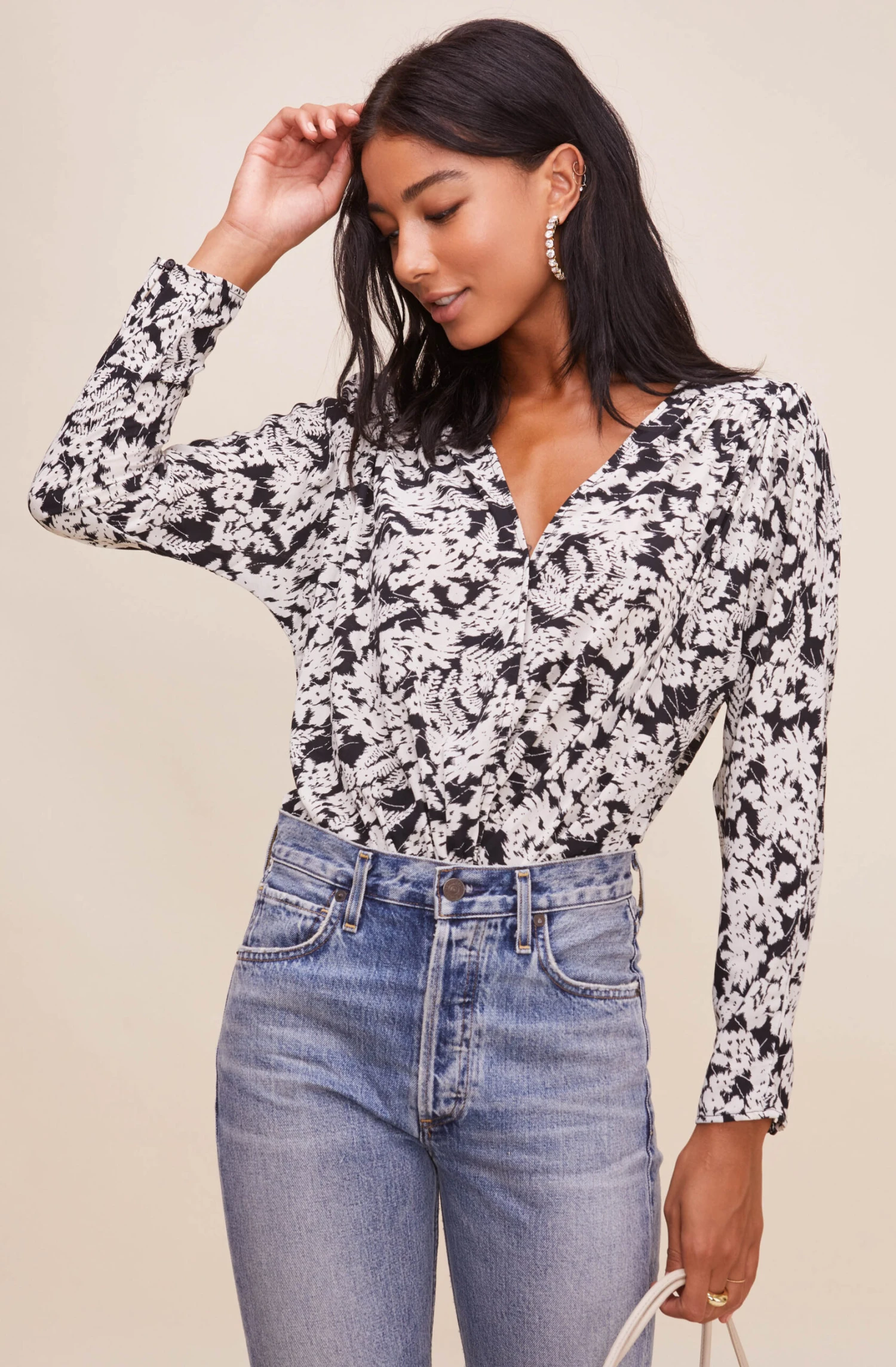 Drape Front Long Sleeve Bodysuit 3 Drape Front Long Sleeve Bodysuit