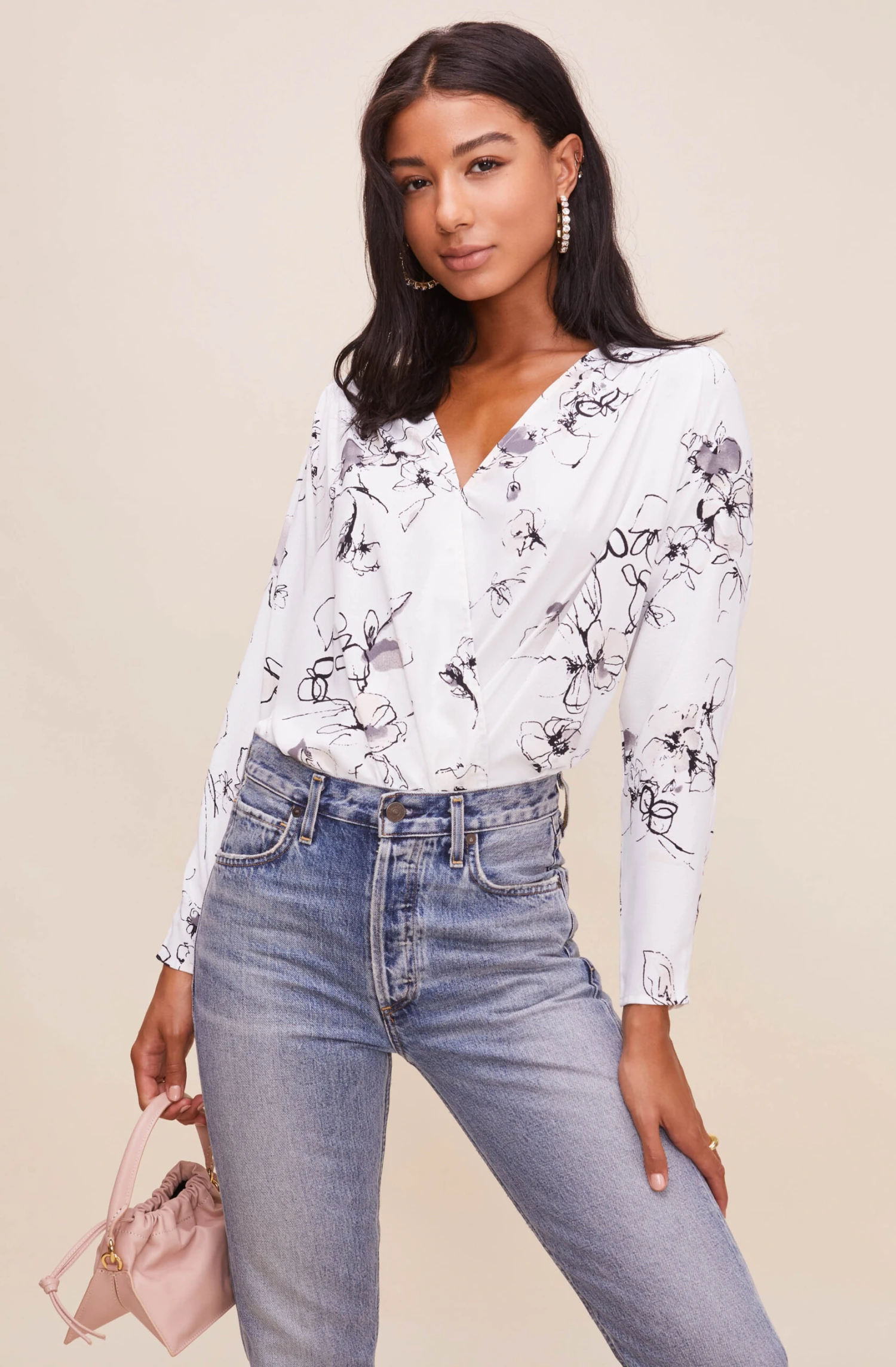 Drape Front Long Sleeve Bodysuit 11 Drape Front Long Sleeve Bodysuit - Image 9