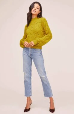 Pointelle Sweater -Astr The Label Shop AT15454B CITRON YELLOW 1