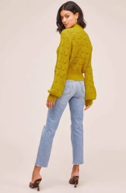 Pointelle Sweater -Astr The Label Shop AT15454B CITRON YELLOW 5