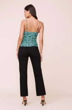 Button Front Wrap Cami -Astr The Label Shop AT15468 003 GREEN BLACKMULTI 5